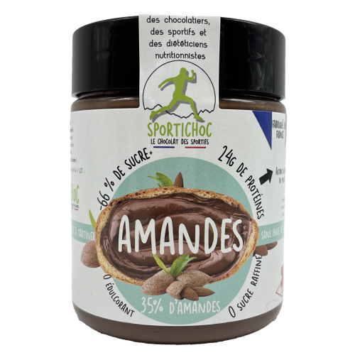 Pâte à tartiner Sportichoc amandes 230g sans huile de palme