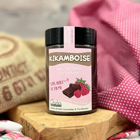 Pâte à tartiner Kikamboise – chocolat noir et framboise