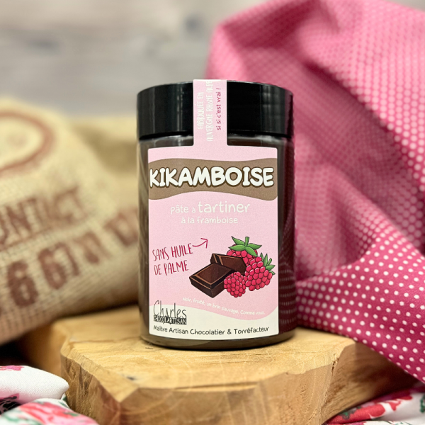 Pâte à tartiner Kikamboise – chocolat noir et framboise