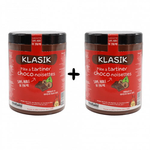 Pâte à tartiner Lot 2 x 1,1Kg Klasik sans huile de palme