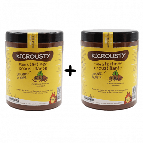 Pâte à tartiner Lot 2 x 1,1kg Kicrousty sans huile de palme