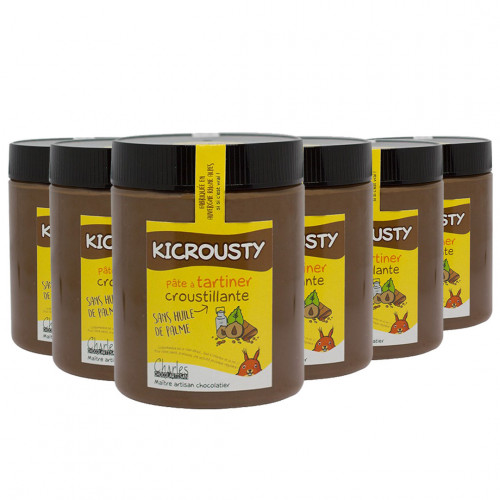 Pâte à tartiner Pack de 6 pots de 570g de Kicrousty sans huile de palme