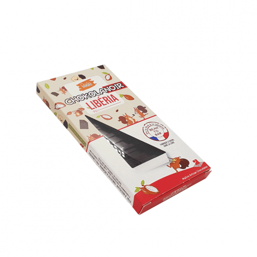 Tablette de chocolat noir bean to bar origine Libéria 70%