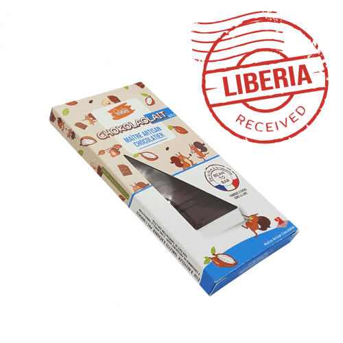 Tablette de chocolat au lait bean to bar origine Libéria 47%