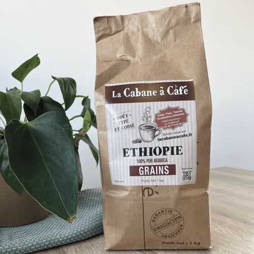 Café d'Ethiopie en grains - paquet de 1Kg