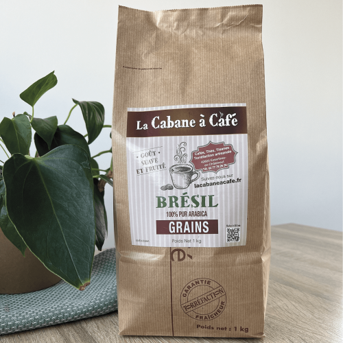 Café Brésil en grains - paquet de 1Kg