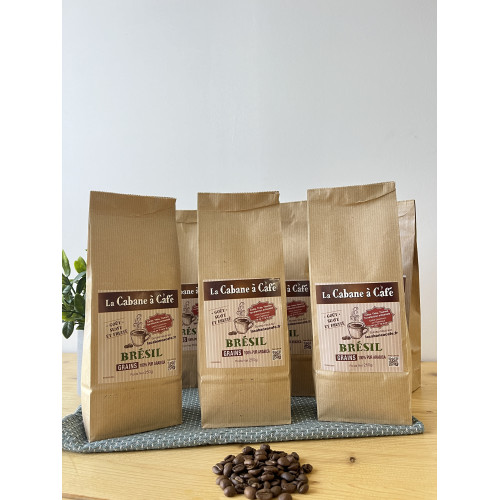 Lot de 6 paquets de café en grains 250g origine Brésil - 250g