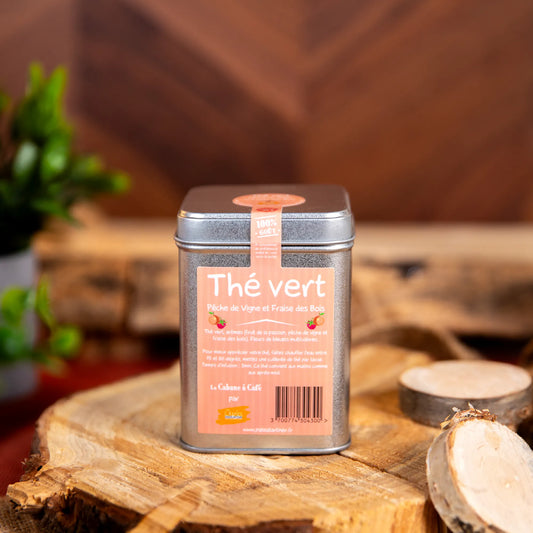 Thé vert pêche de vigne et fraise des bois