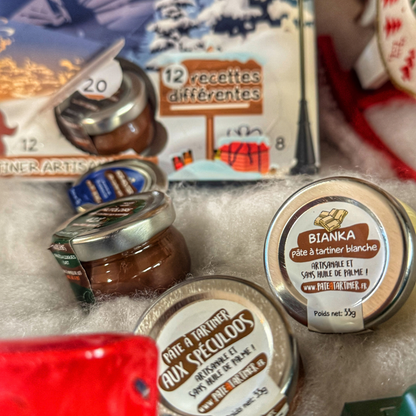 Calendrier de l'avent pâtes à tartiner – 24 pots, 12 recettes