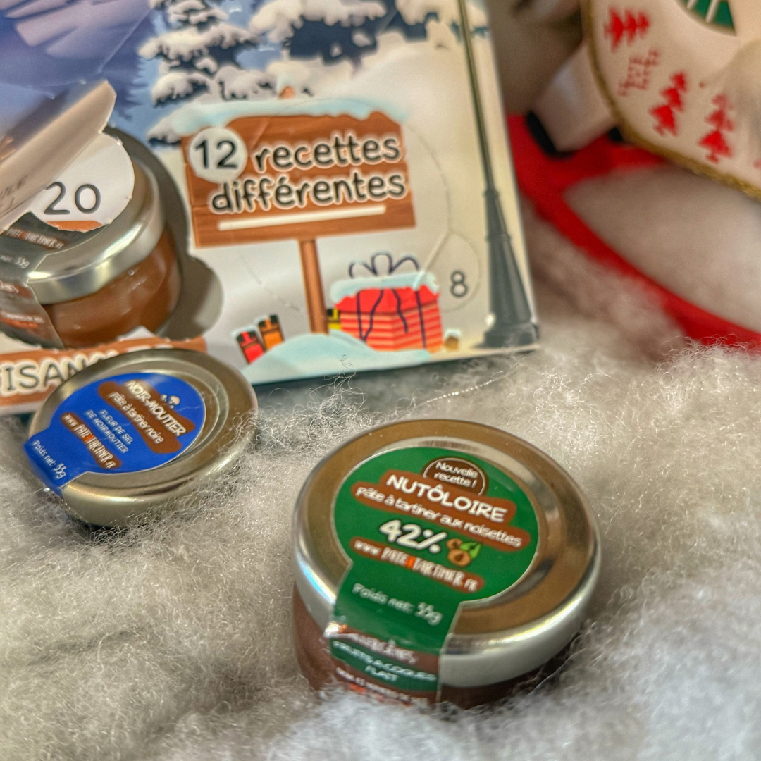 Calendrier de l'avent pâtes à tartiner – 24 pots, 12 recettes