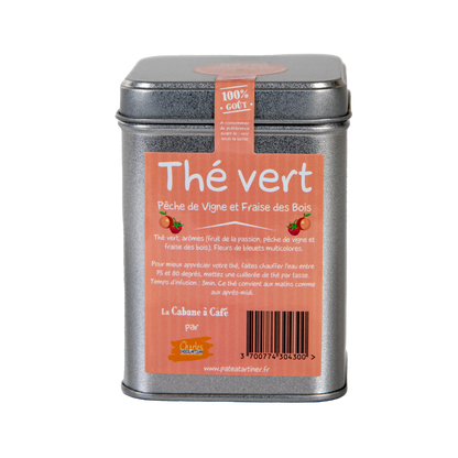 Thé vert pêche de vigne et fraise des bois