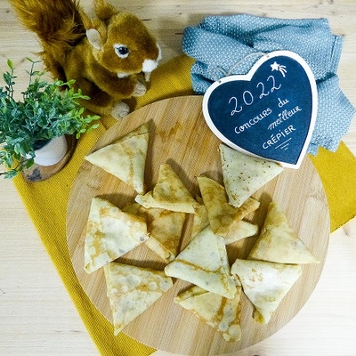 Recette de pâte à crêpes façon samosas et sauce au sirop d'érable et noix de péc
