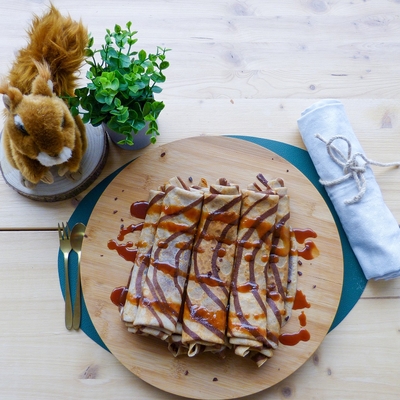 Recette facile de crêpes spirale et caramel au beurre salé pour Mardi Gras 