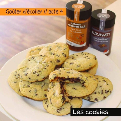 Goûter d'écolier - Cookie coeur coulant à la pâte à tartiner 